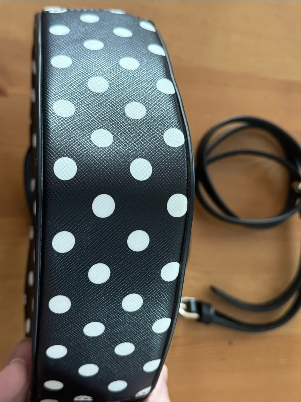 NWOT! Kate Spade Love Shack Black and White Polka Dot Heart Crossbody